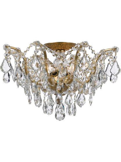 Filmore 5 Light Ceiling Mount in Antique Gold.